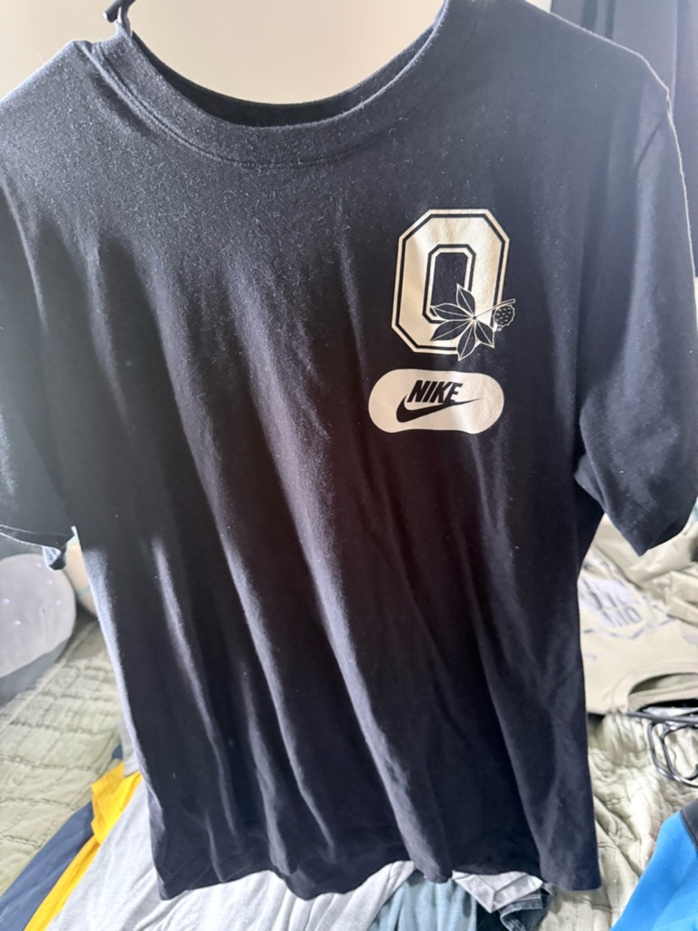 Nike Black Tee with White Logo and Graphic